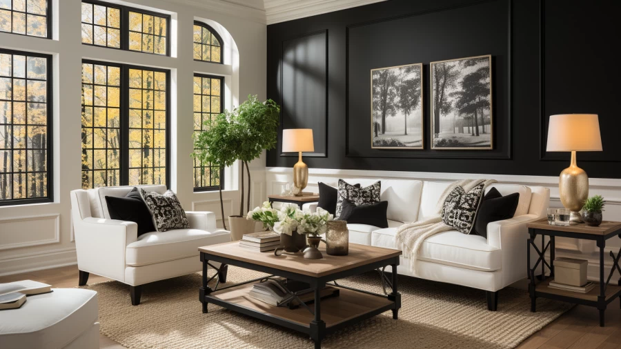 Enhancing Your Living Room: 7 Combining Stylish Colors with Black Walls