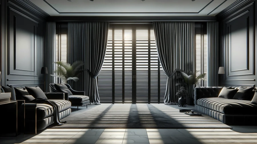 8 Sleek Black Swing Shutter Window Ideas for Living Rooms and Bedrooms