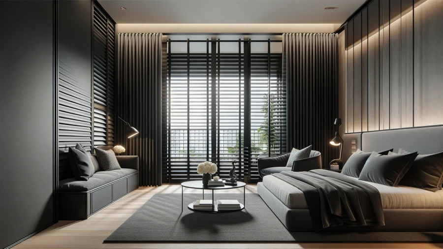 8 Sleek Black Swing Shutter Window Ideas for Living Rooms and Bedrooms
