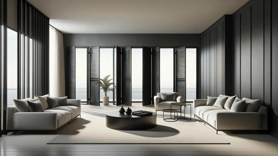8 Sleek Black Swing Shutter Window Ideas for Living Rooms and Bedrooms