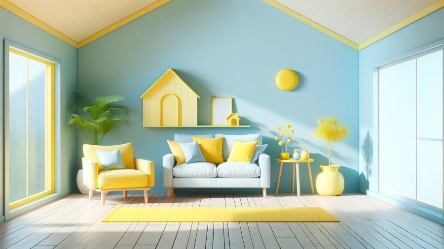 8 Cheery Sky-Blue Paint Ideas for a Renovated Cottage Living Room