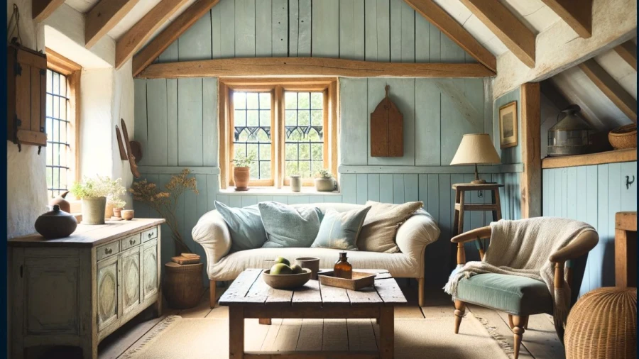 8 Cheery Sky-Blue Paint Ideas for a Renovated Cottage Living Room