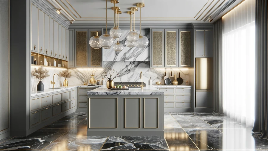 8 Striking Kitchens Featuring Elegant Gray Flooring