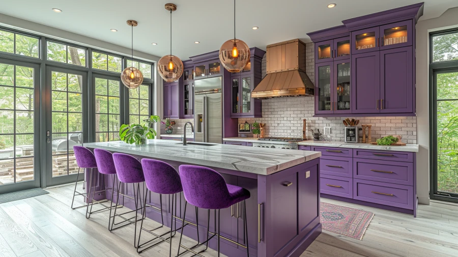 Revitalize Your Home with 8 Stylish Purple Kitchen Design Concepts