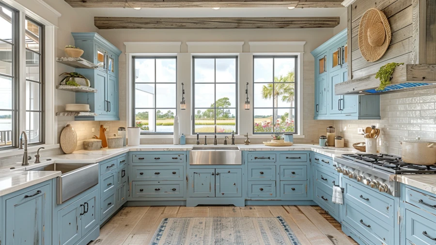 Revitalize Your Home with 9 Refreshing Blue and White Kitchen Designs