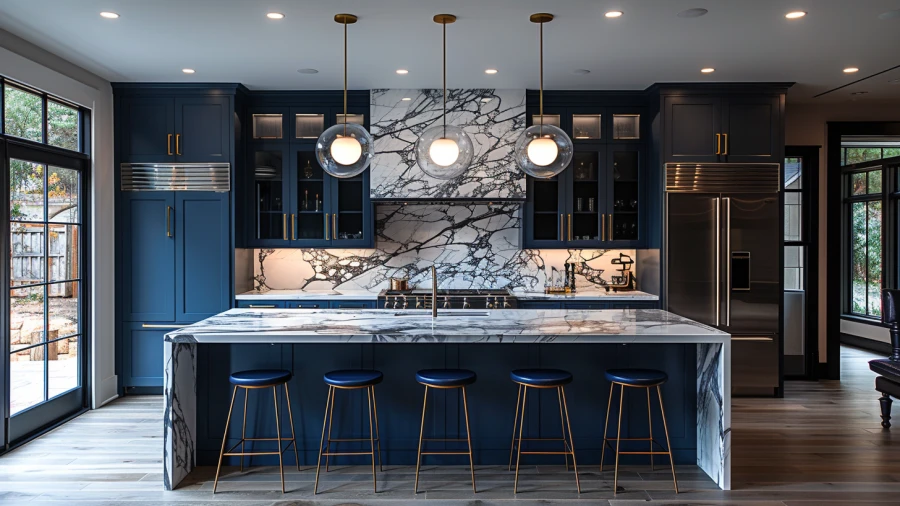 Revitalize Your Home with 9 Refreshing Blue and White Kitchen Designs