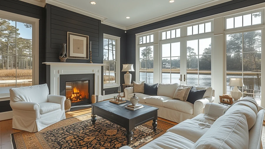 Transform Your Living Room with 8 Stylish Black Shiplap Wall Designs