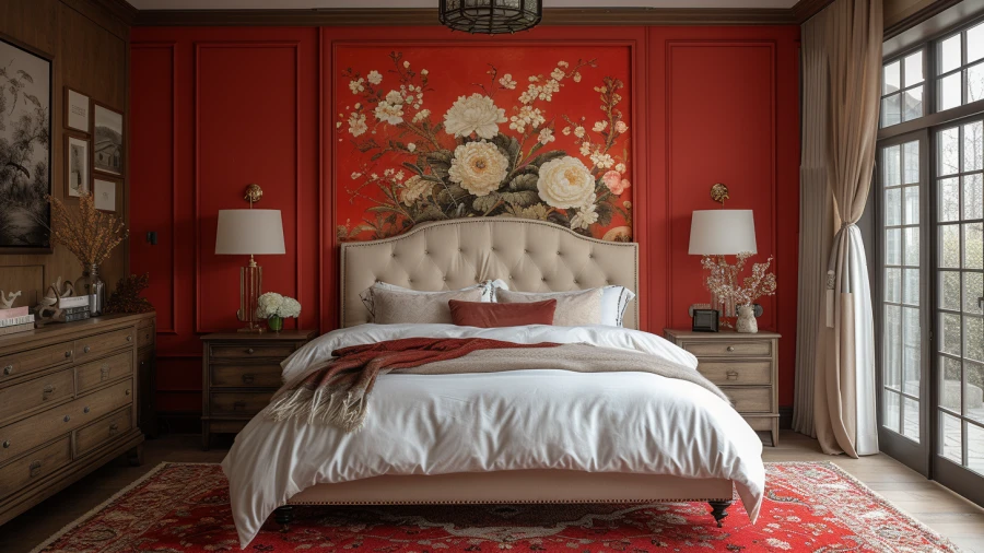 Transform Your Bed Room with 9 Stunning Red Accent Wall Designs