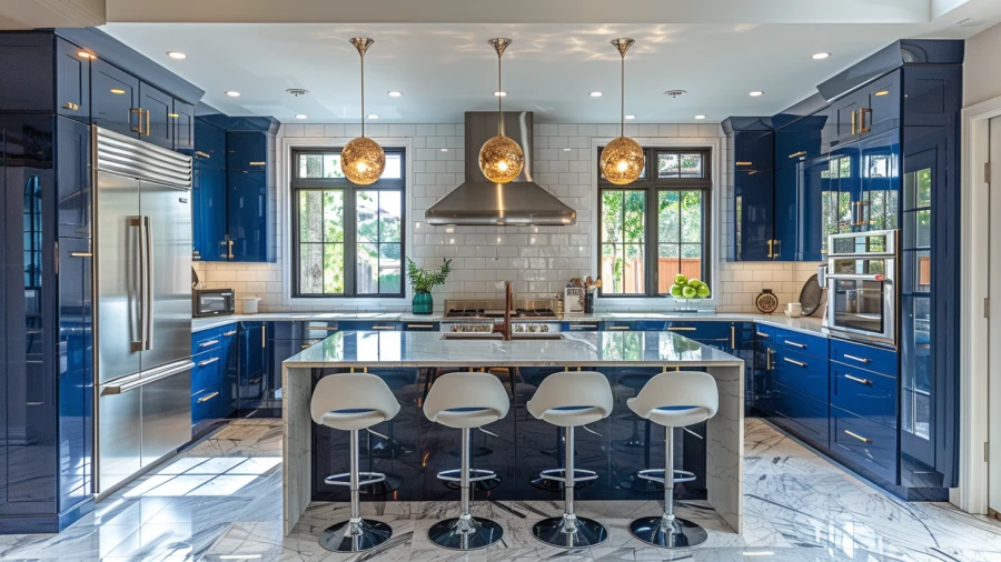 Revitalize Your Home with 9 Refreshing Blue and White Kitchen Designs