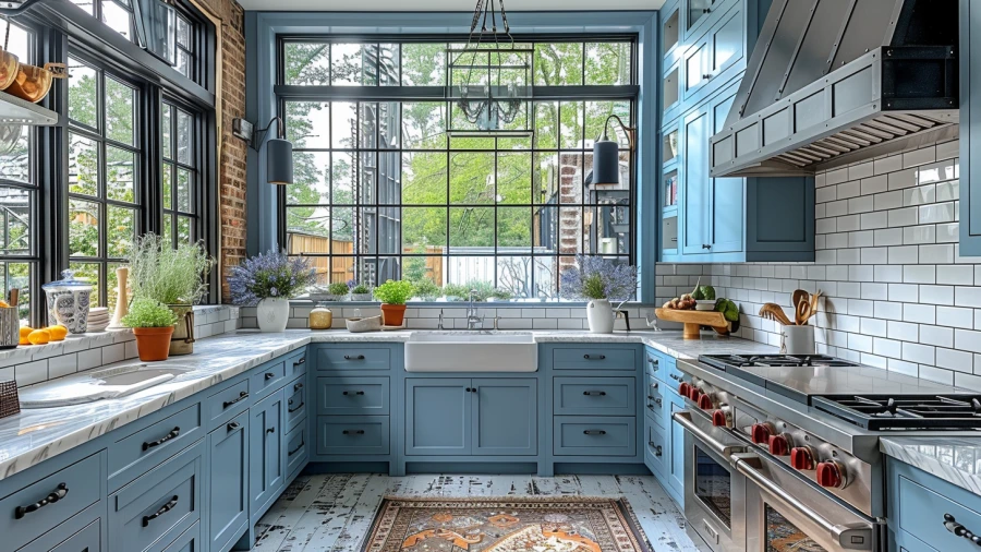 Revitalize Your Home with 9 Refreshing Blue and White Kitchen Designs
