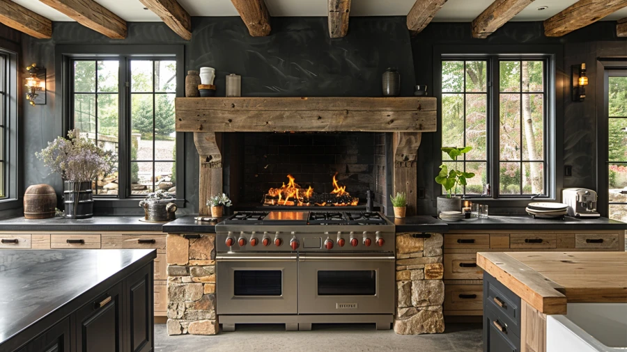Enhance Your Home Cooking Experience with 10 Cozy Kitchen Fireplaces