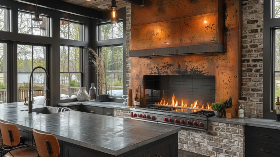 Enhance Your Home Cooking Experience with 10 Cozy Kitchen Fireplaces