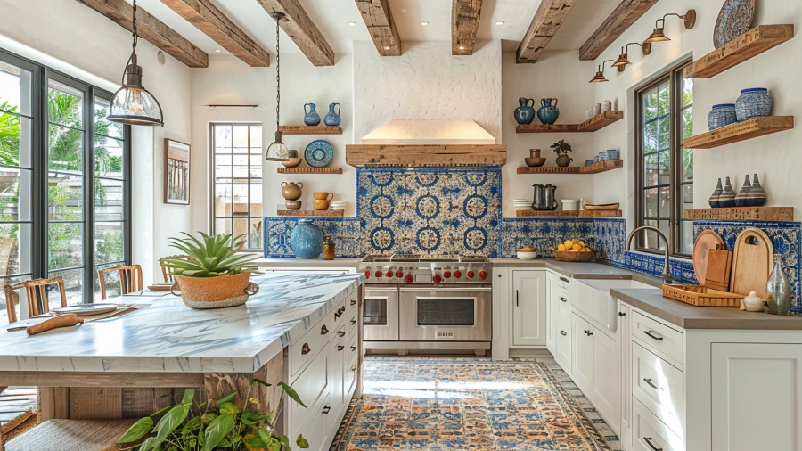 Revitalize Your Home with 9 Refreshing Blue and White Kitchen Designs