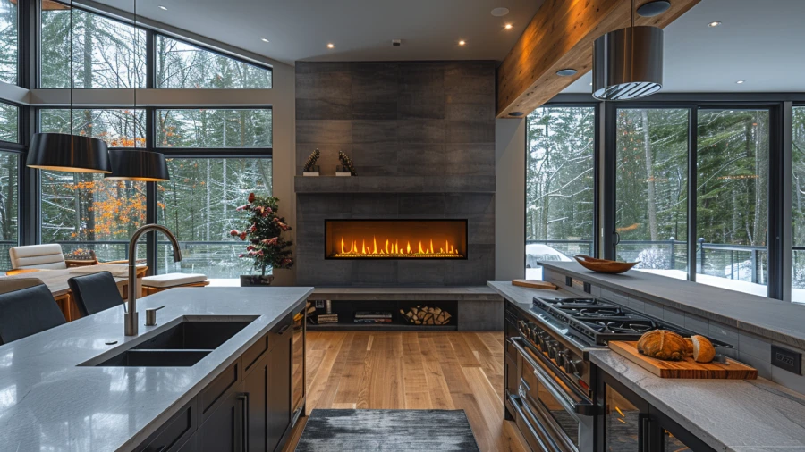 Enhance Your Home Cooking Experience with 10 Cozy Kitchen Fireplaces