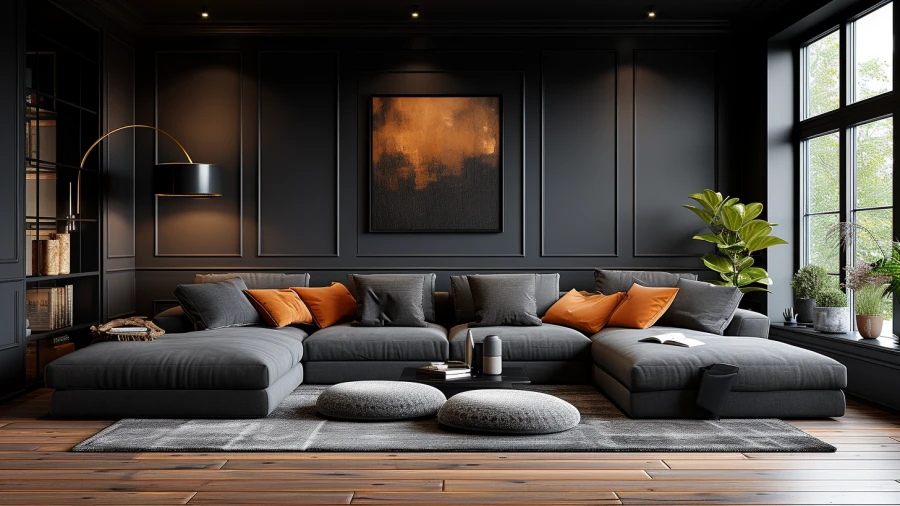 Transform Your Living Room with 8 Stylish Black Shiplap Wall Designs