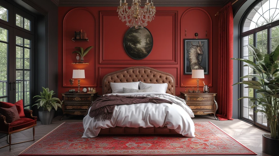 Transform Your Bed Room with 9 Stunning Red Accent Wall Designs