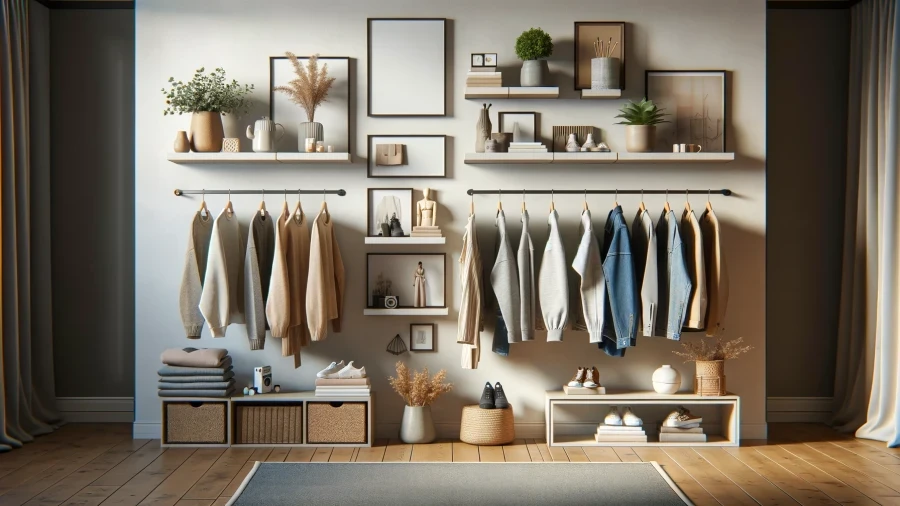 9 Creative Clothes Storage Ideas to maximize space organized Without Closets