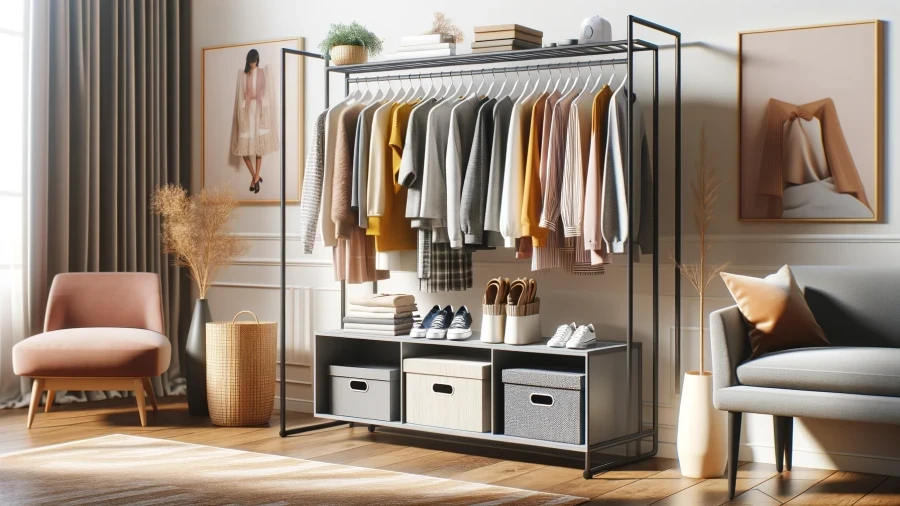 9 Creative Clothes Storage Ideas to maximize space organized Without Closets