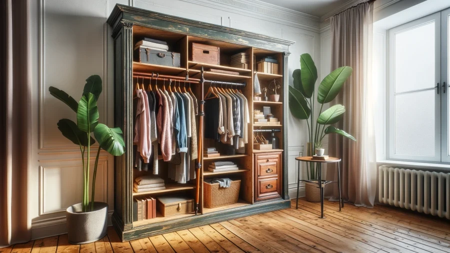 9 Creative Clothes Storage Ideas to maximize space organized Without Closets