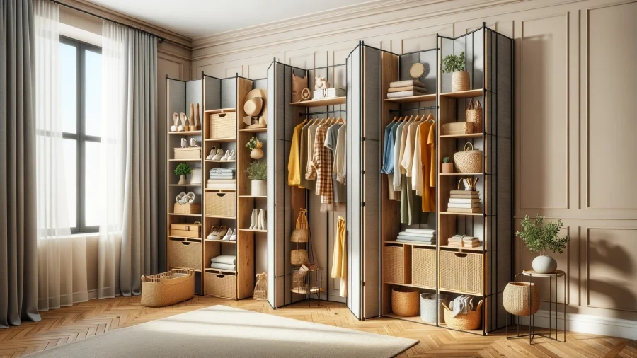 9 Creative Clothes Storage Ideas to maximize space organized Without Closets