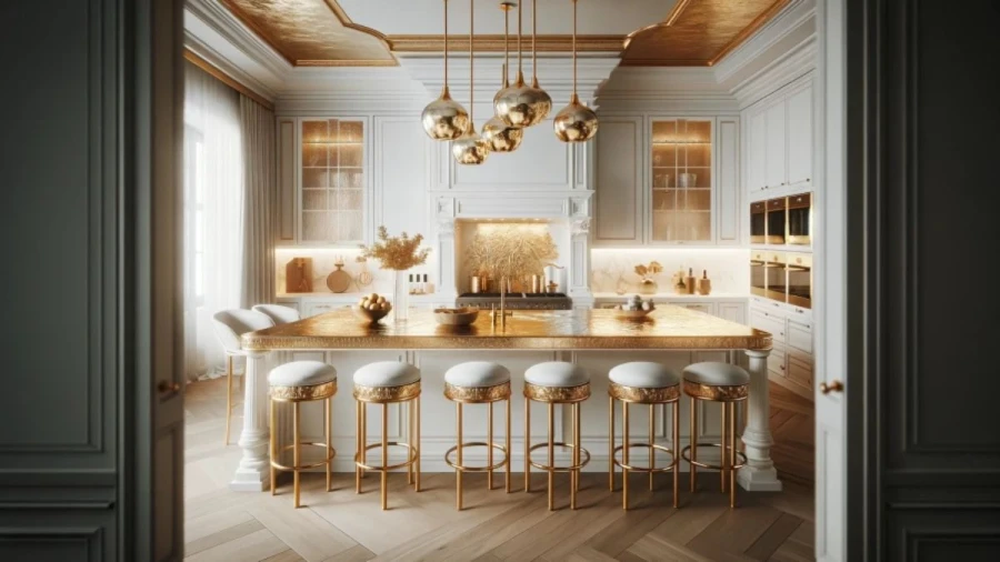 10 Luxurious White and Gold Kitchen Ideas That Exude Opulence