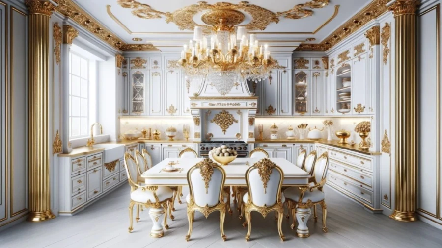 10 Luxurious White and Gold Kitchen Ideas That Exude Opulence