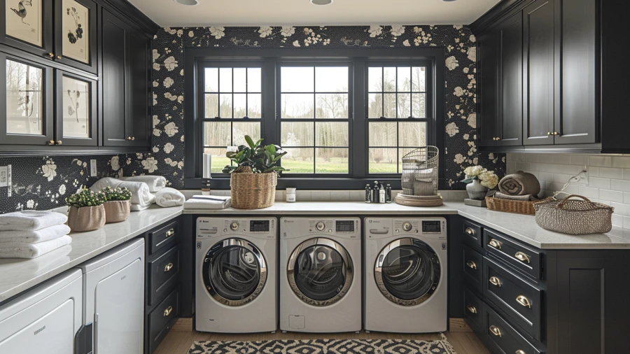 20 Black and White Laundry Room Ideas For a Timeless Charm