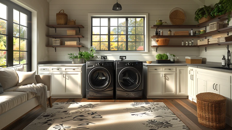 20 Black and White Laundry Room Ideas For a Timeless Charm