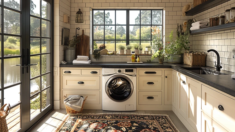 20 Black and White Laundry Room Ideas For a Timeless Charm