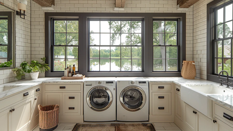 20 Black and White Laundry Room Ideas For a Timeless Charm