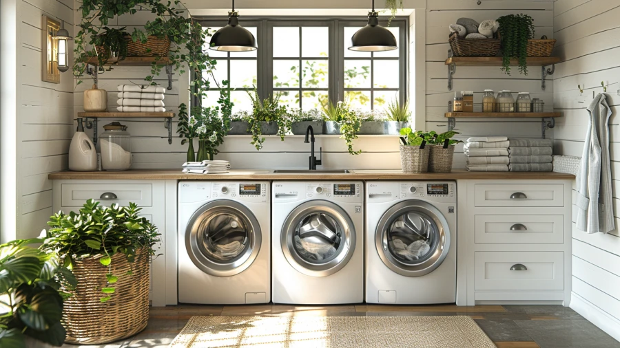 20 Black and White Laundry Room Ideas For a Timeless Charm
