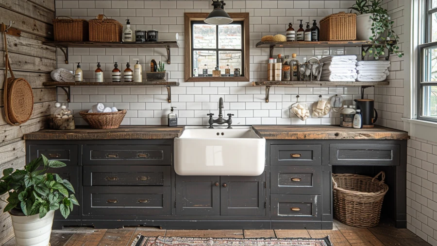20 Black and White Laundry Room Ideas For a Timeless Charm