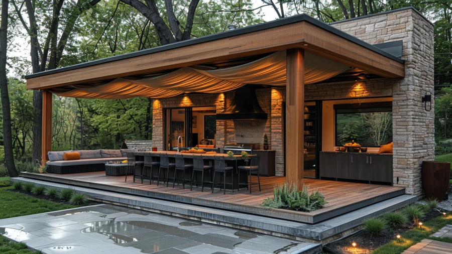 20 Creative Outdoor Kitchen Roof Ideas for Your Backyard