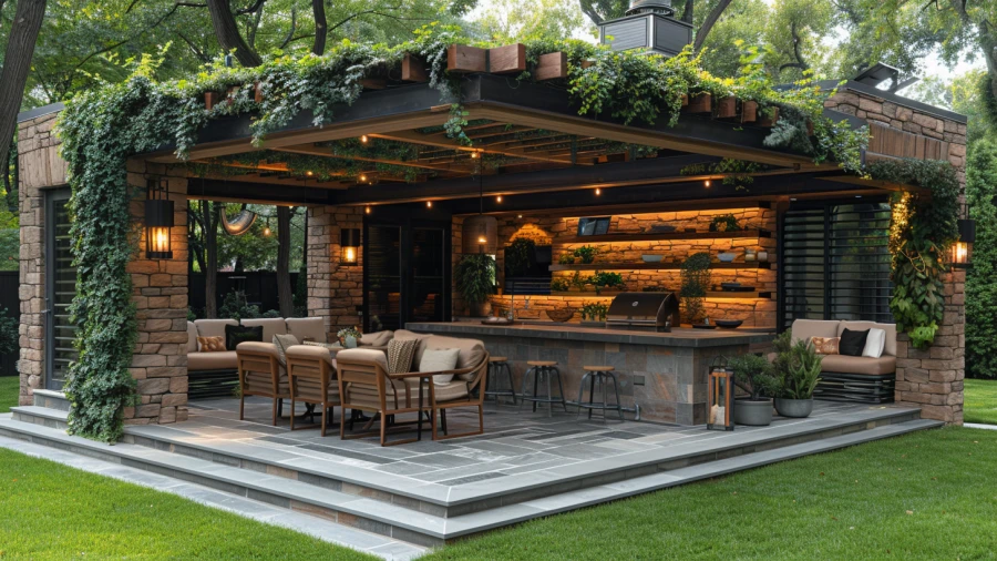 20 Creative Outdoor Kitchen Roof Ideas for Your Backyard