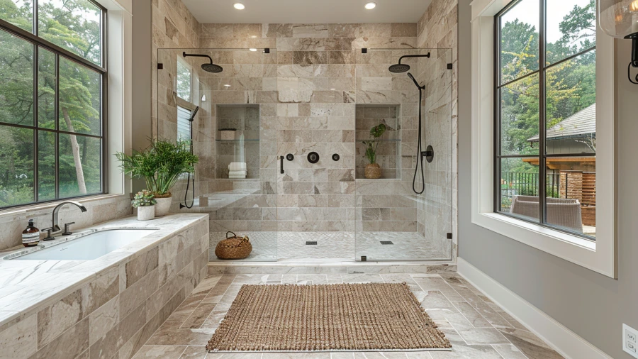 Transform Your Bathroom with Elegant Doorless Walk-In Showers