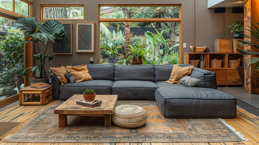 Artful Arrangements with Stylish Dark Brown Couch Living Room Ideas
