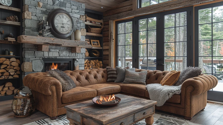 Artful Arrangements with Stylish Dark Brown Couch Living Room Ideas