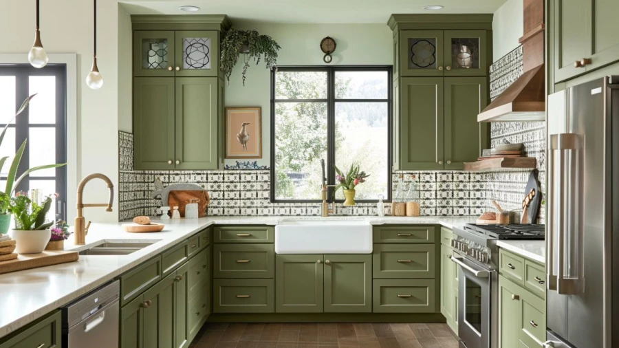 20 Fresh and Stylish Green Kitchen Cabinet Ideas for a Modern Look