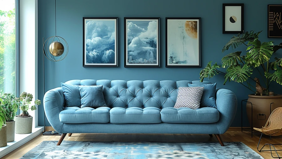 20 Creative Ways to Style Your Blue Couch Living Room