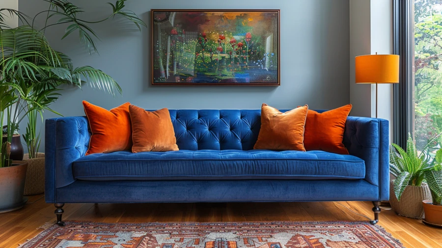 20 Creative Ways to Style Your Blue Couch Living Room