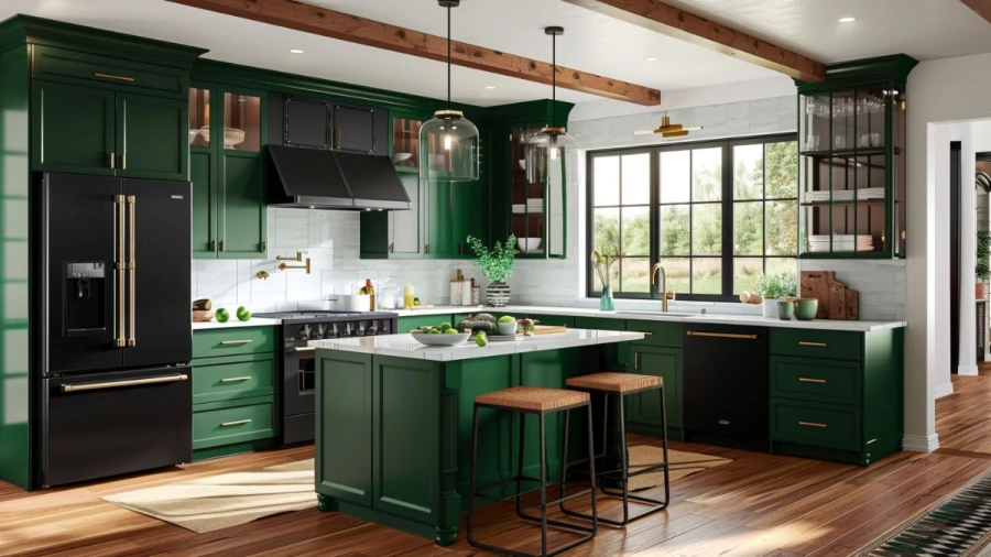 20 Fresh and Stylish Green Kitchen Cabinet Ideas for a Modern Look