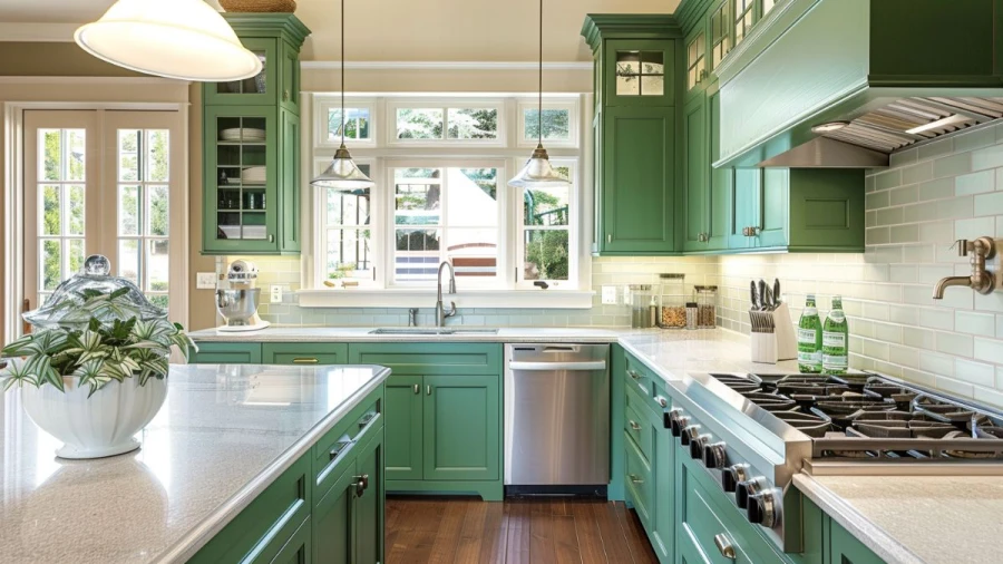 20 Fresh and Stylish Green Kitchen Cabinet Ideas for a Modern Look