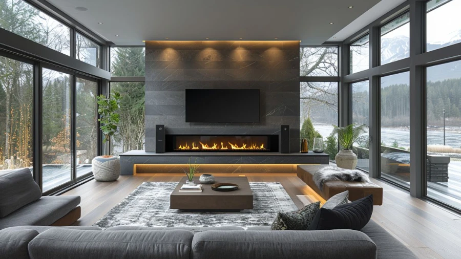 Stylish Linear Fireplace Ideas To Elevate Your Home's Modern Look