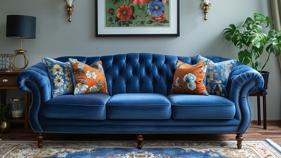 20 Creative Ways to Style Your Blue Couch Living Room