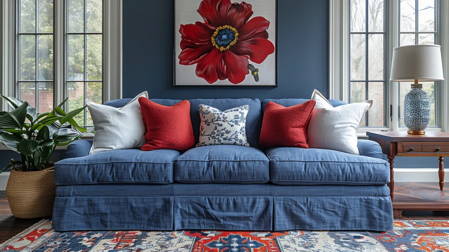 20 Creative Ways to Style Your Blue Couch Living Room