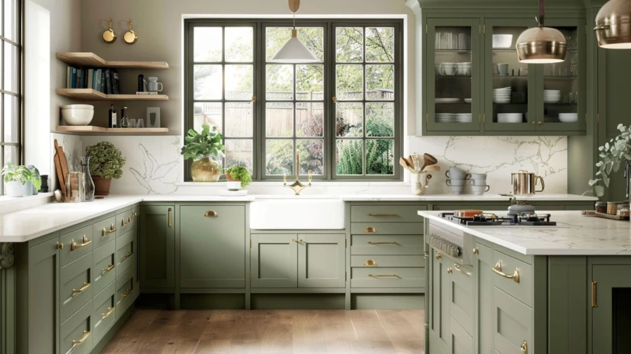 20 Fresh and Stylish Green Kitchen Cabinet Ideas for a Modern Look