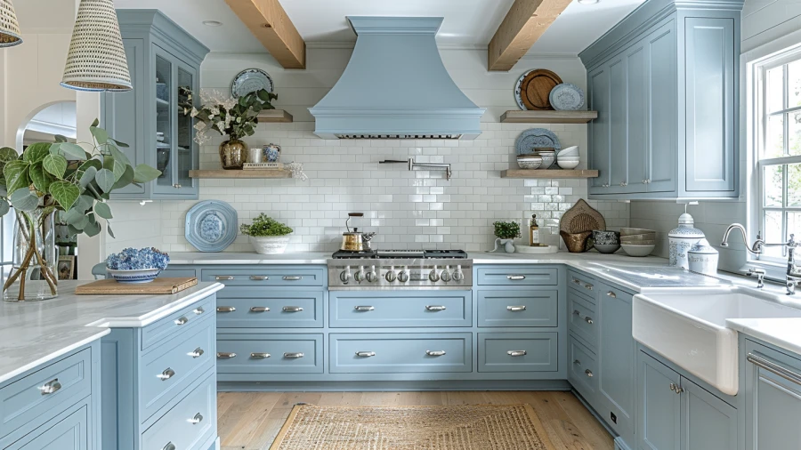 20 Modern Coastal Blue and White Kitchen Ideas
