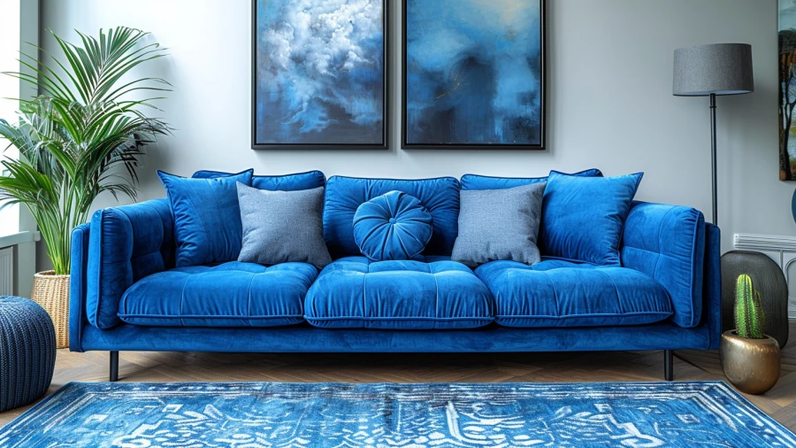 20 Creative Ways to Style Your Blue Couch Living Room