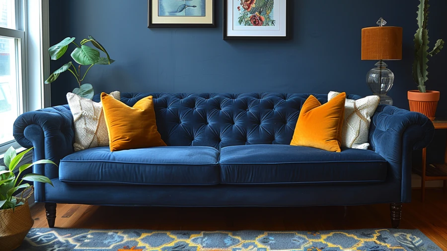 20 Creative Ways to Style Your Blue Couch Living Room