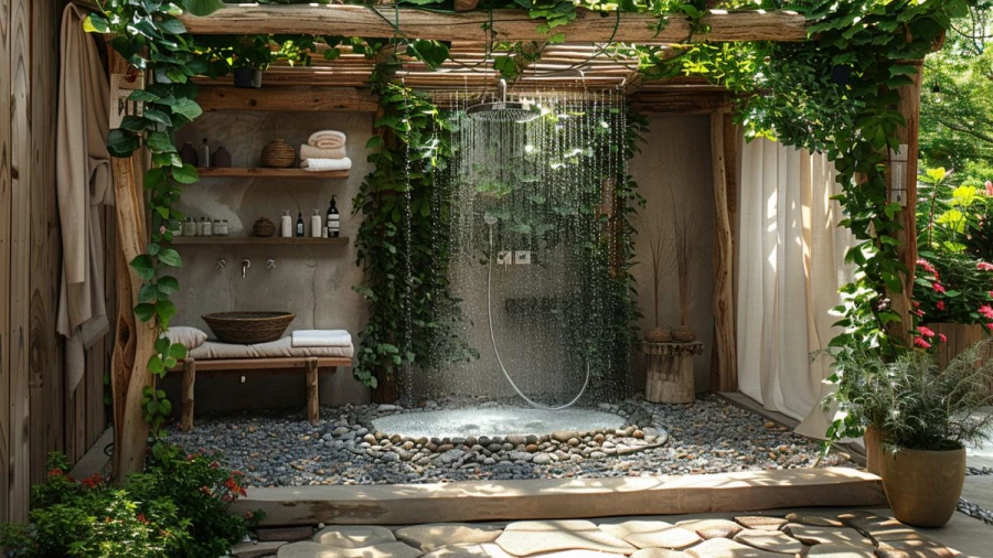 Elegant Rustic Outdoor Shower Ideas for a Cozy Backyard Retreat